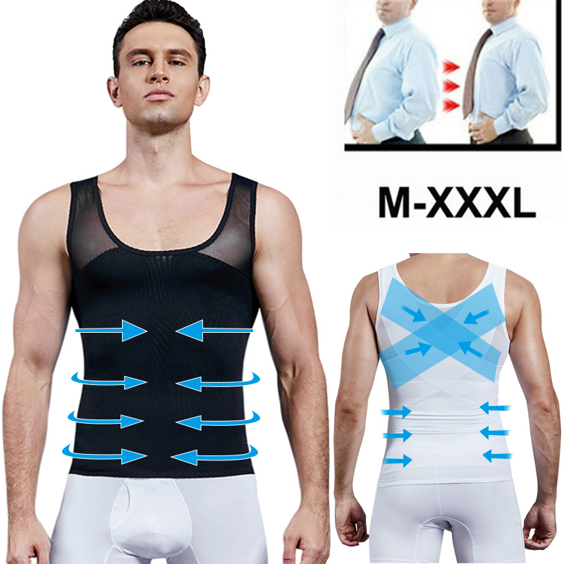 Crossfit Weight Vest - Erkekler Shapewear Göğüs Sıkıştırma Gömlek Gizlemek